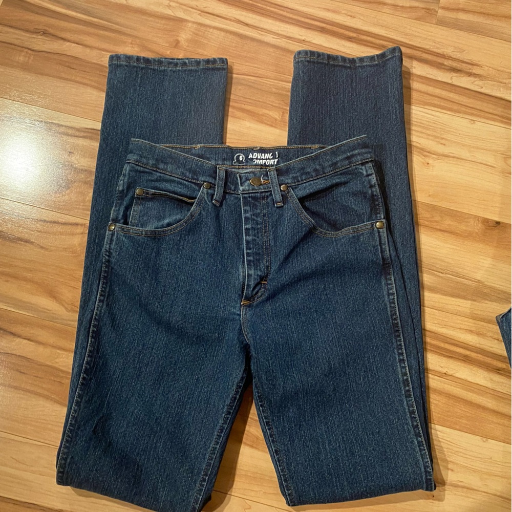 Wrangler Advanced Comfort Men’s Dark Blue Jeans—29x36